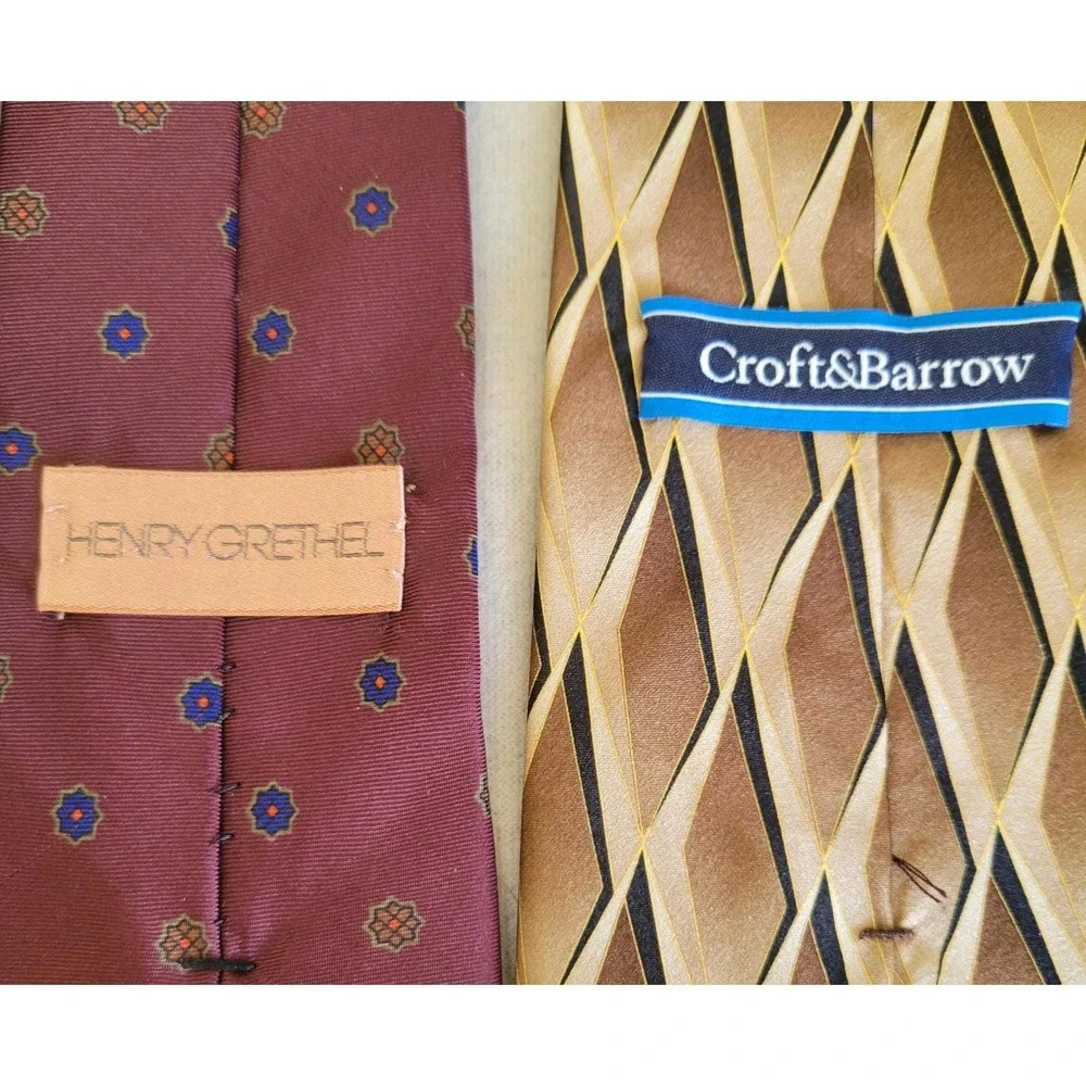 Mens‎ Necktie Lot of 10 Tommy Hilfiger Van Heusen Arrow Silk Geometric Paisley